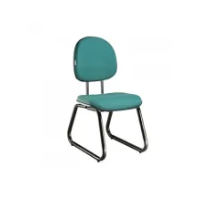 Cadeira  executiva com assento e encosto em espuma injetada de alta resistência totalmente revestida, base fixa modelo trapézio (ski) L duplo em tubo de aço com tratamento anti ferrugem e pintura pó epóxi.