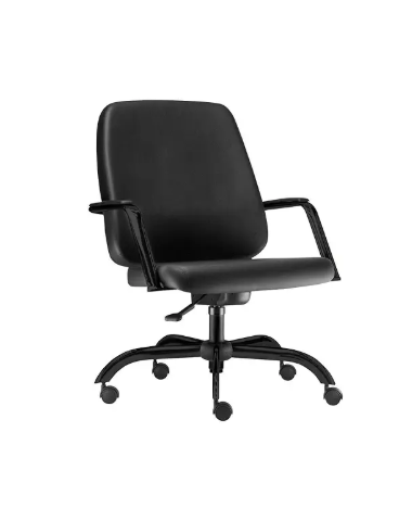 Cadeira Maxxer Giratória com Couro Ecológico e Altura Regulável