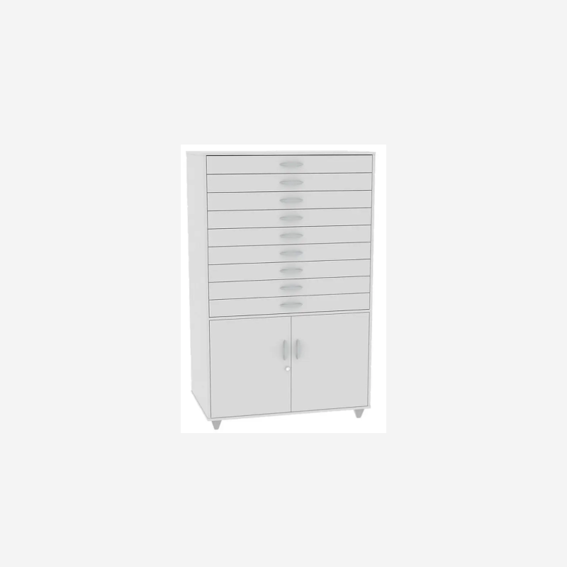 Armário cartolina com 09 gavetas e 02 portas